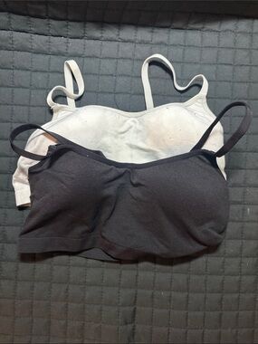 Wonder Nation 2-Pc Girls Seamless Bralette (Black/White)